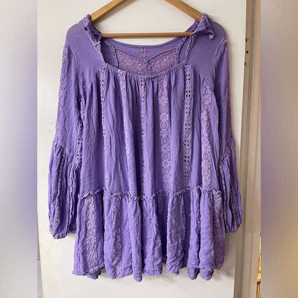 Free People Amethyst Kiss Kiss Crochet Tunic - Picture 6 of 8